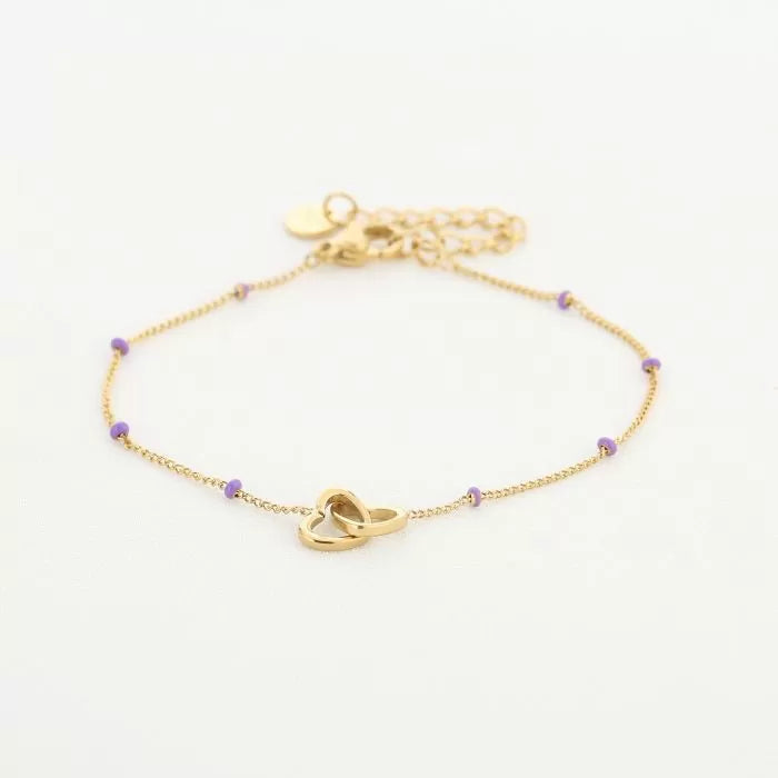 Hartjes armband lilac