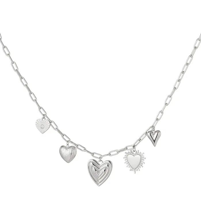 Bedelketting Hearts Silver