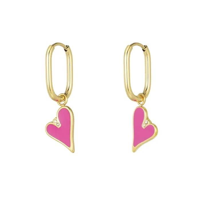 Pink Love bedel oorbellen