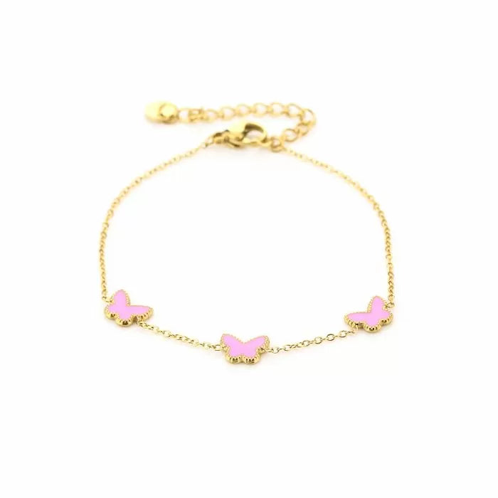 Vlinder armband roze