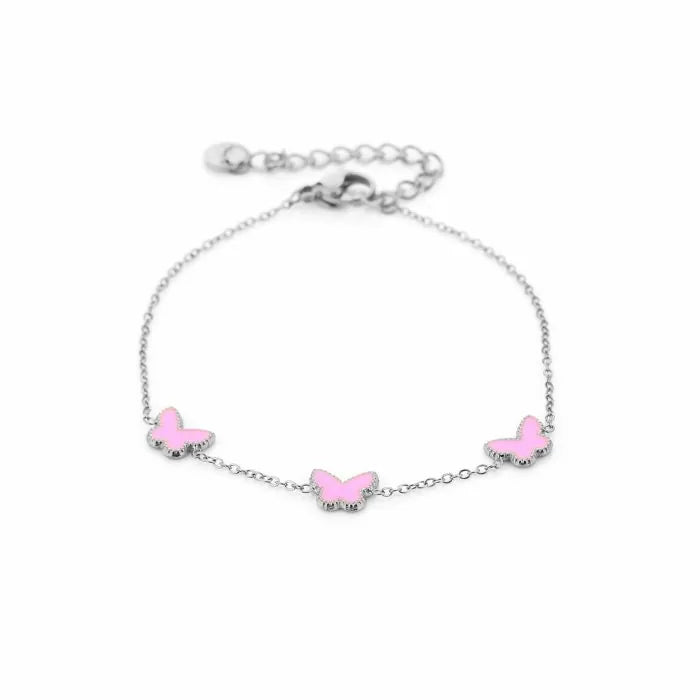 Vlinder armband roze