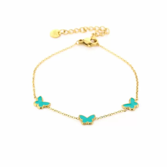 Vlinder armband turquoise